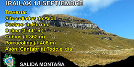 Travesía Alto de los Collados del Asón - Colina (1441 mtrs) (opcional) - Cubíos (1362 mtrs) - Alto de la Mira (1271 (mtrs) - Porracolina (1.408)Todo el día